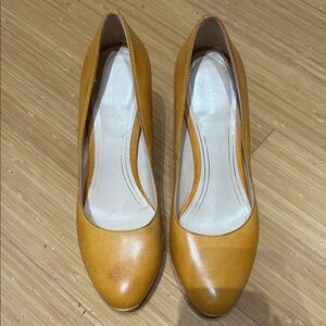 Cole Hann Cognac Round Toe Pumps